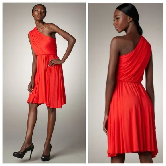 alice and olivia one shoulder drape dress ANJA ONE SHOULDER DRAPED MAXI DRESS in BLACK